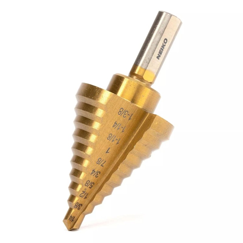 NEIKO Titanium Coated Step Drill Bit 1/4 To 1-3/8 Inch