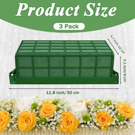 3 Pcs Floral Foam Cage,Rectangle Flower Holder Floral Foam Bricks,Flower Arrangements Supplies with Floral Foam for DIY Fresh or Artificial Flowers,Wedding,Birthday Parties,Holiday Decorations