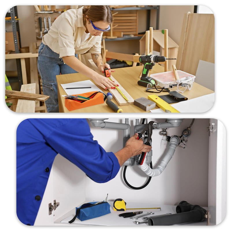 sourcing map Zipper Utility Tool Bag 9.8x3.3x2.8 Inch, Pink