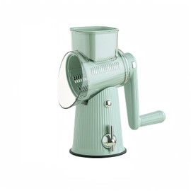 Rotary Cheese Grater, Kitchen Mandoline Vegetable Slicer with 5 Interchangeable Blades. Hand Roller Vegetable Cutter – Stainless Steel Adjustable Thickness Slicer