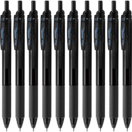 Pentel BLN123-A Gel Ink Ballpoint Pen, EnerGel S, 0.3mm, Black, 10 Pens