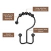 sourcing map 12Pcs Shower Curtain Hooks, Metal Double Glide Shower
