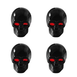 OnlyYou.X Cars Tire Valve Stem Caps Tire Valve Caps with Skull Head Style Fits for Most of Cars 4 Pieces Black