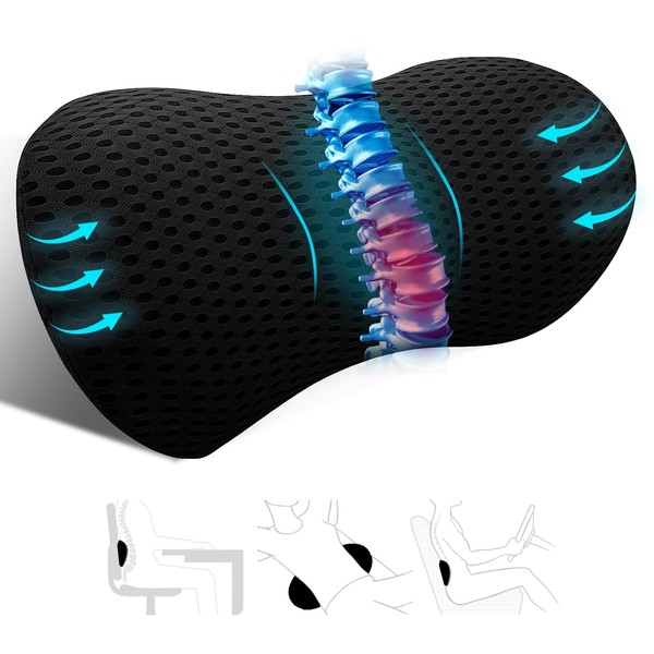 kasney Lumbar Support Pillow Ergonomic Memory Foam Lumbar Pillow, Relieve
