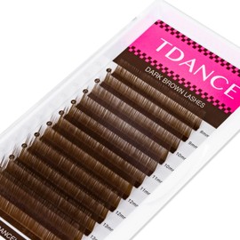TDANCE Dark Brown Lash Extensions 0.03/0.05/0.07/0.1/0.15mm C/CC/D/DD/J/B/L Curl Premium Brown Eyelash Extensions Salon Use