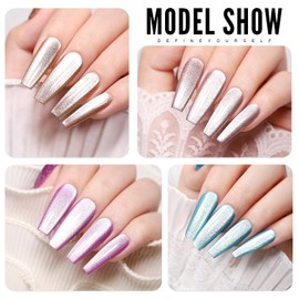 YOKE FELLOW Cat Eye Gel Nail Polish Kit, 6 Pcs 10Ml Cat Eye Nail Polish Gel Kit Soak Off UV Gel Polish for Nail Salon or DIY at Home with Magnet