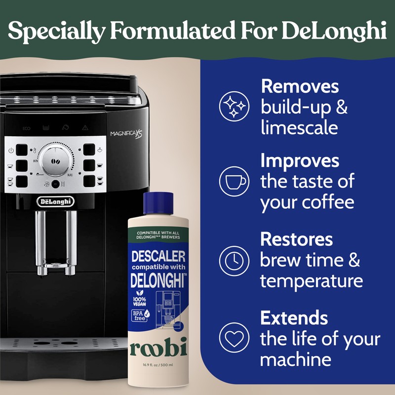 DeLonghi Compatible Descaling Solution. Clean & Descale your DeLonghi Coffee