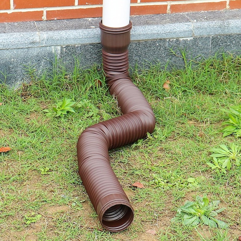 Srliya Rain Gutter Downspout Extension Flexible PE Extendable Drain Away