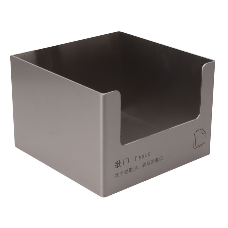 Stainless Steel Tissue Box Square Tissue Holder Large Opening Napkin