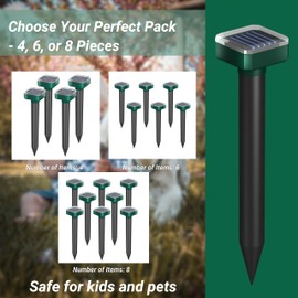 DARUCOT Solar Deer Repellent Outdoor, Deer Repellent Devices, Deer Repeller for Yard, Deer Repellent, Deer Deterrent Devices Outdoor, Deer Away for Yard, Deer Away (6, Green)