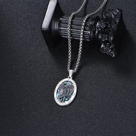 ONEFINITY Saint Michael Necklace for Men Women 925 Sterling St Michael Pendant Necklace Religious Amulets Jewellery Gifts for Men Father, Sterling Silver, No Gemstone