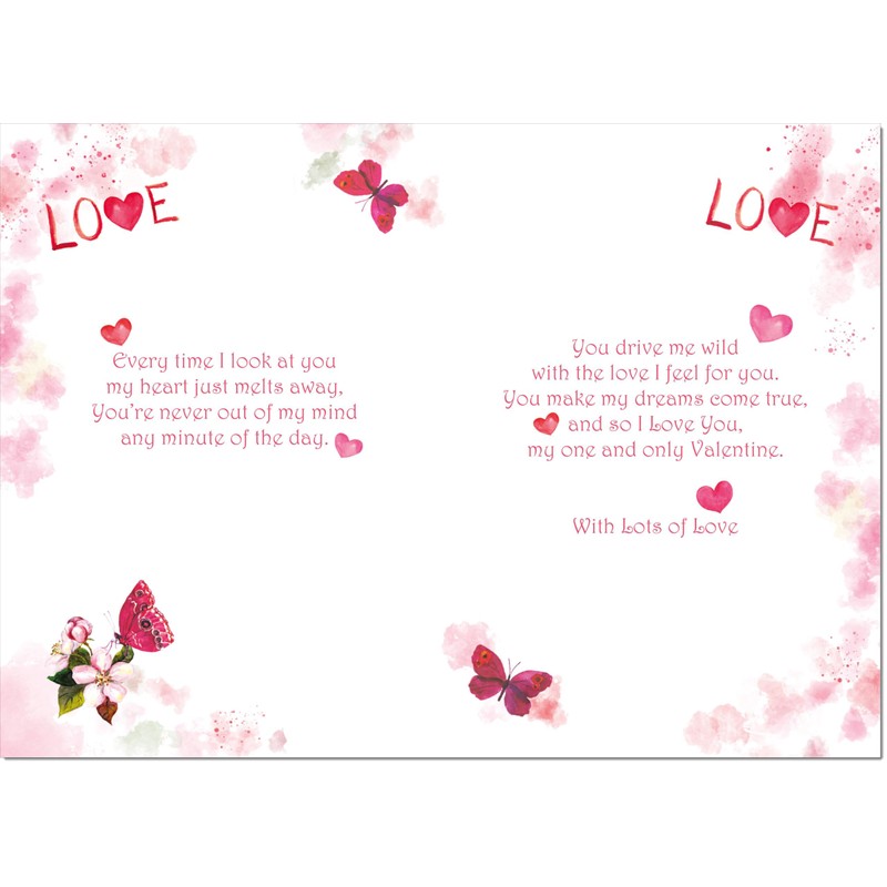 doodlecards Partner Valentine's Day Card Floral Love Heart Large A4