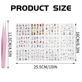 12 Sheets Flower Nail Art Stickers, Water Transfer Nail Decals, Spring Summer Colorful Leaves Daisy Lavender Floral Pattern Decoration Accessories for Women Girls DIY Manicure