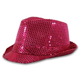Fasching Hut Pailletten Discoqueen pink