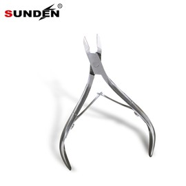 SUNDEN SD1802 - Cortadora de cutículas de acero inoxidable, pinza de uñas de doble resorte, herramienta de manicura de hoja afilada