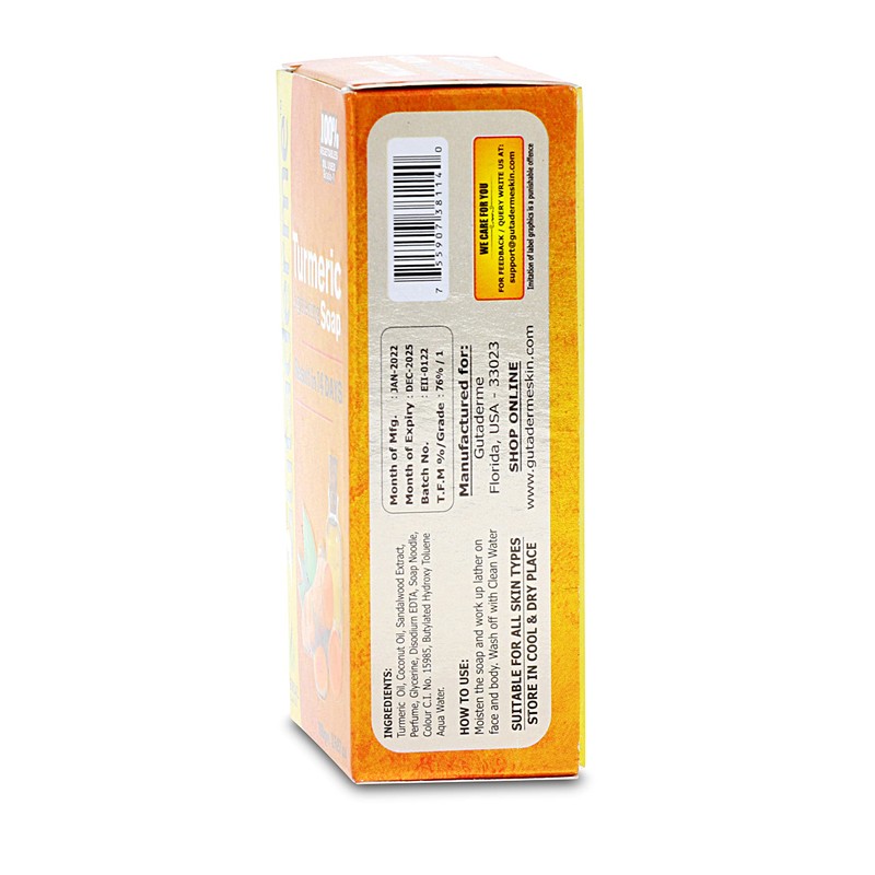 Turmeric Skin Soap - Natural Beauty Soap Bar for Acne,