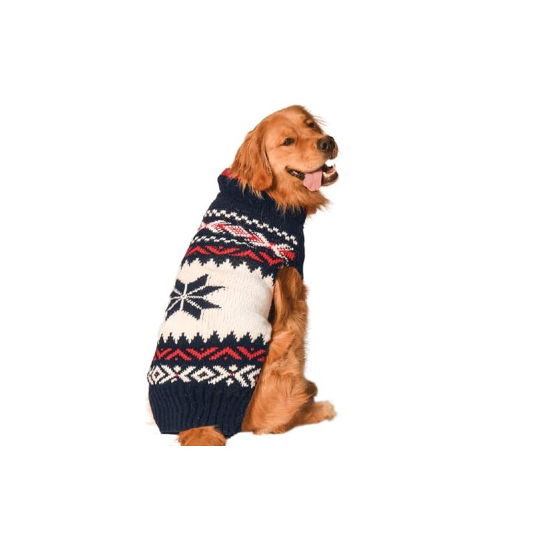 Chilly Dog Navy Vail Dog Sweater (Medium)