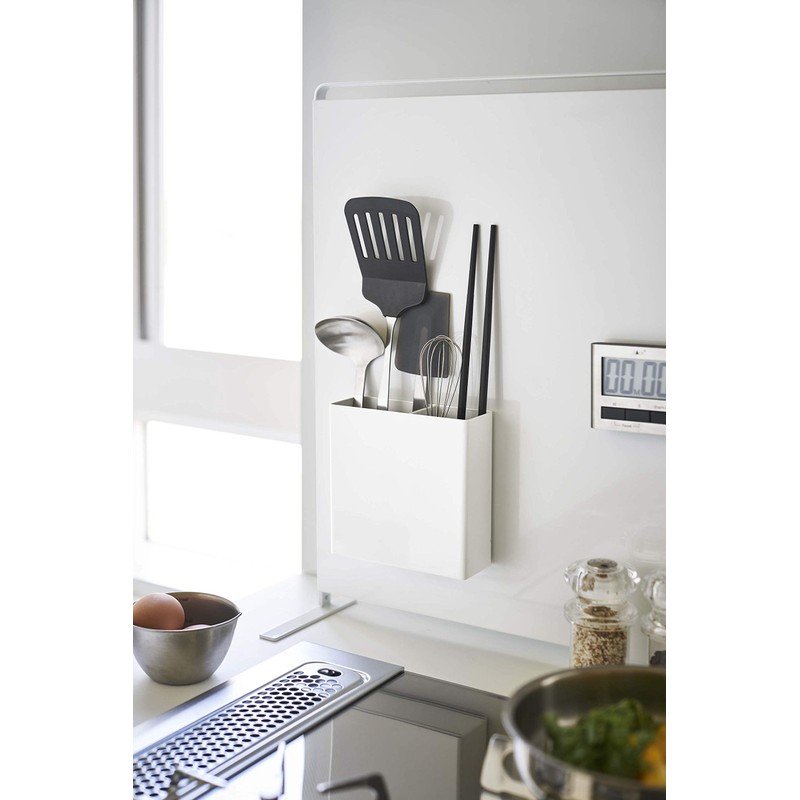 Yamazaki 5146 Magnetic Kitchen Tool Stand, White, Approx. W 5.3