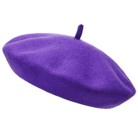 COSHAL® Womens Wool Beret Hat Women French Style Berer Hat Plain Classic Color Beret Hats Unisex Soft Warm Outdoor Vintage Artist Hat's Beanie Unisex Beret's Purple