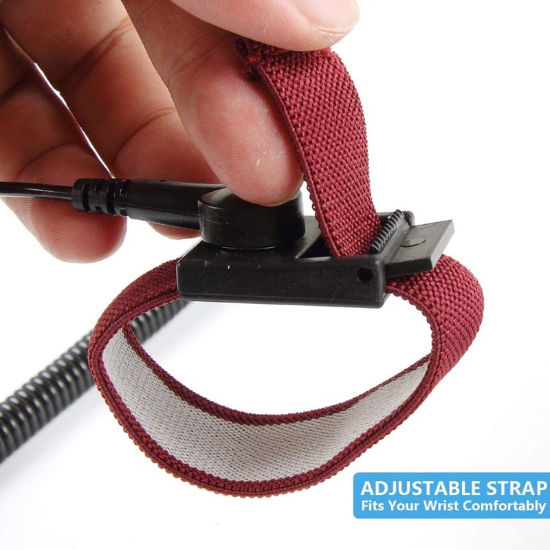 Anti Static Wrist Strap with Grounding Wire & Alligator Clip