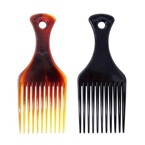 Honbay 2PCS Hair Styling Tools Plastic Hair Pick Combs Lift Hair Picks for Long Thick Curly & Afro Hair