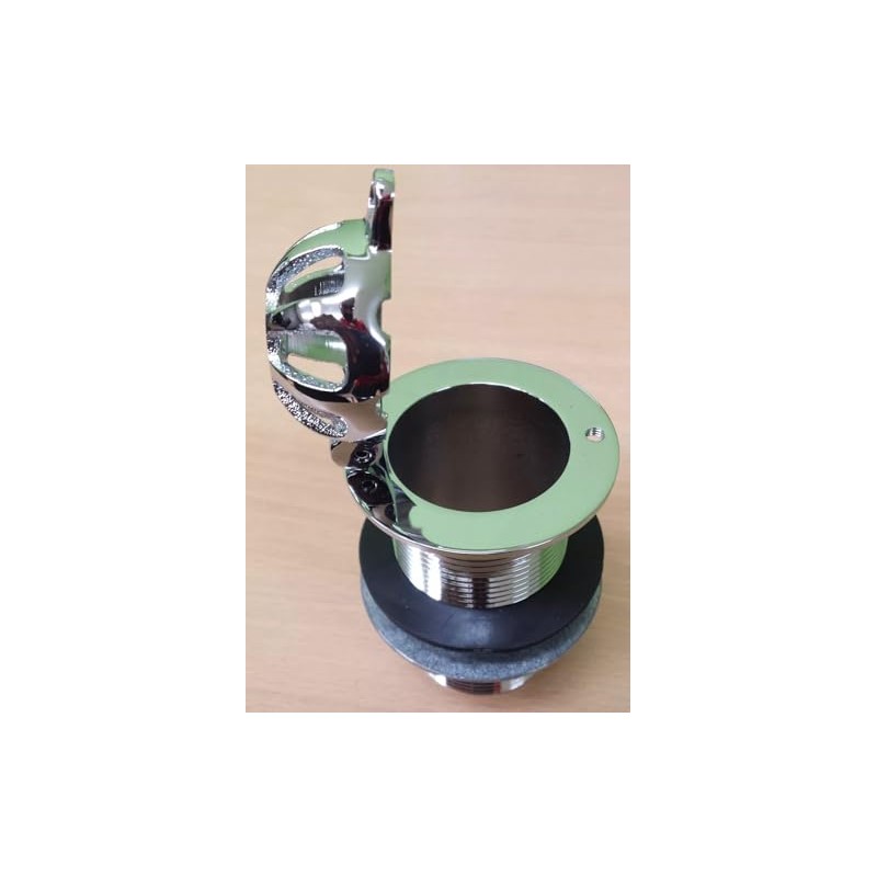 TC Chrome Domed Top Urinal Waste with Easy Clean Hinged