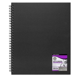 Daler-Rowney Simply Sketchbook, Medium Grain, 100 gsm, 65lb, Spiral Bound, Hardback, 11 x 14in - approx. 27.9 x 35.6 cm, Soft White, 80 Sheets