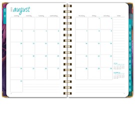 HARDCOVER Academic Year 2025-2026 Planner: (June 2025 Through July 2026) 5.5"x8" Daily Weekly Monthly Planner Yearly Agenda. Bookmark, Pocket Folder and Sticky Note Set (Pastel Peacock)