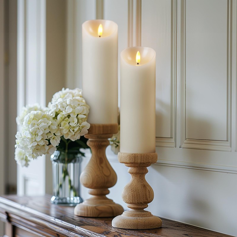5plots 9" x 3" Flickering Flameless Candles - Battery Operated