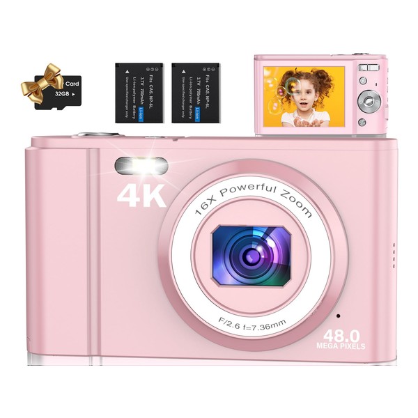 Digital Camera,4K Kids Camera for Photography,Nsoela 48MP Autofocus Compact Point
