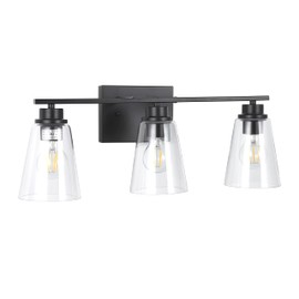 Chloe Lighting ERIAN Transitional 3 Light Matt Black Vanity Bath Light 22" Wide