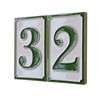 House Numbers Hand-painted Italian Ceramic Numbers Tiles Simple Green Design,