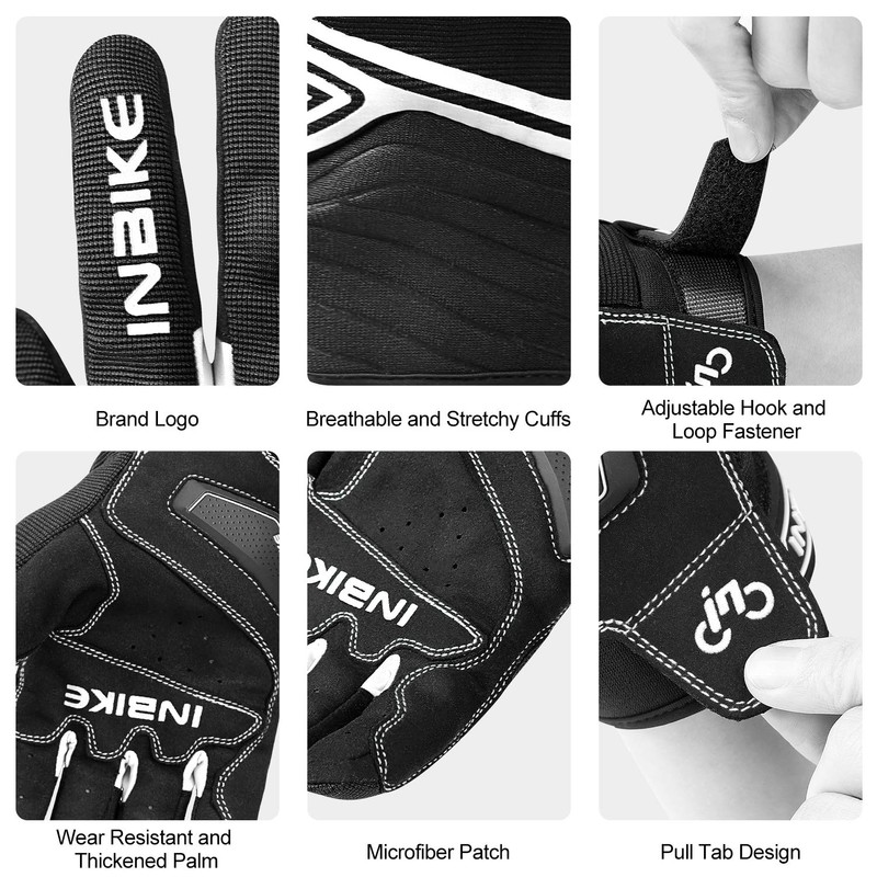 INBIKE Breathable Mesh Motorcycle Gloves Touchscreen With TPR Palm Pad