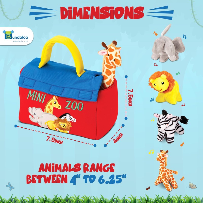 Bundaloo Plush Farm Animal Toys with Realistic Sounds - Plushie
