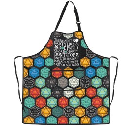 PXTIDY Funny D Gaming Apron D Gift There Ain't No Party Like A D Party Adjustable Waterproof Apron