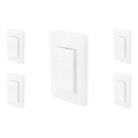 Sanelec Pack De 5pzs De Apagador Triple Cn Placa Línea Toscana  4458