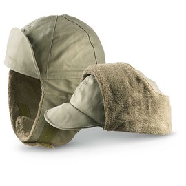 German Army Hats for Men with Ear Warmers Military Wool Lining Winter Trapper Hat Flecktarn camo & OD