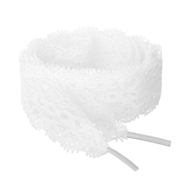 sourcing map 2 Pairs Women's Flat Hollow Flower Lace Shoelaces, White