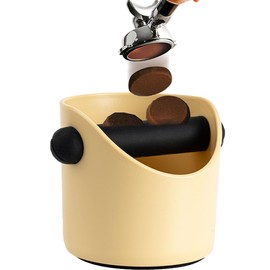 Mini Coffee Knock Box, Small Knock Box Espresso, Knock Box Small, Coffee Mini Knock Box With Removable Knock Bar And Non-Slip Rubber Base (Khaki)