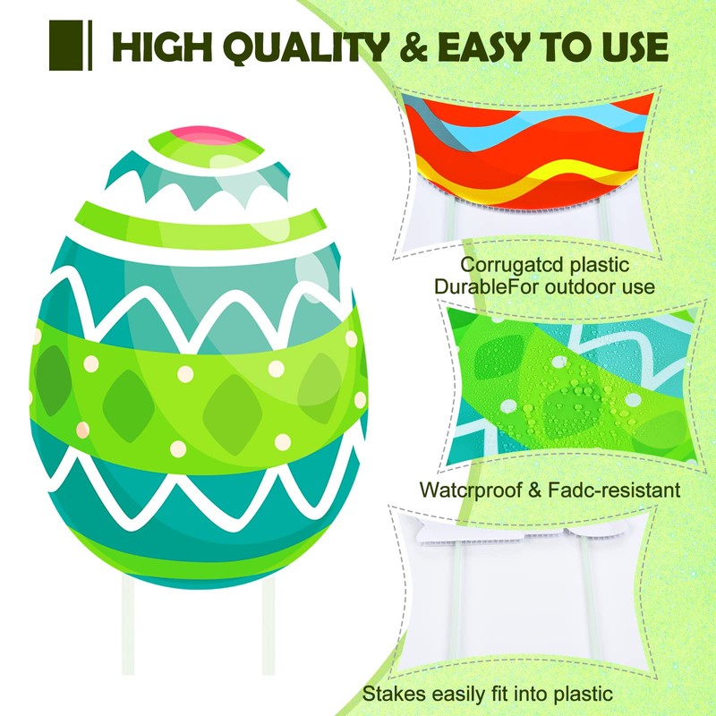 8 Pieces Easter Decorations Egg Bunny Easter Outdoor Decor Rabbits