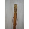 Dark wood Walking Stick with Owl Carving, Hand-Carved - Up
