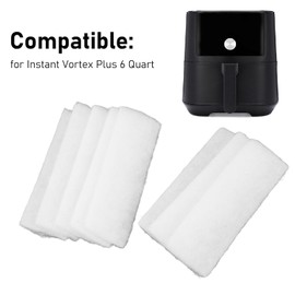 8PCS Fryer Replacement Filter for Instant Vortex Plus 6 Quart Fryer with ClearCook OdorErase, Fiber Air Fryer Replacement Filter Durable Air Fryer Accessories Replacement Filters