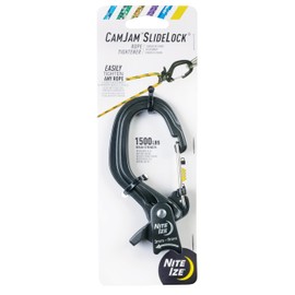 Nite Ize CamJam SlideLock Rope Tightener - Features Pull-to-Tighten Lock & Quick-Release Lever - 500 lb Working Load Limit & 1500 lb Break Strength - Fits Rope Sizes 3–6mm - Large