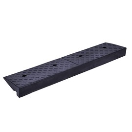 Electriduct 3.1" Heavy Duty Rubber Curb Ramp 20,000 lbs Weight Capacity (10 Tons) Includes Asphalt Mounting Hardware Rebar Spikes