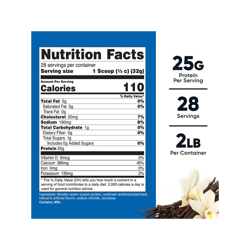 카제인 프로틴 2lb 바닐라맛 1병 Casein Protein 2lb Vanilla Flavor