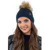 Vivisence Elegant Women’S Winter Set Classic Style Hat with Pom-Pom