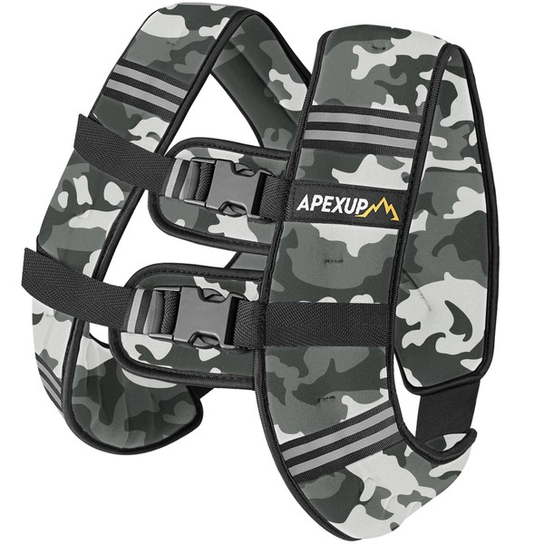 APEXUP APEXUP Weighted Vest with 5lbs/10lbs/15lbs/20lbs/25lbs/30lbs Weights and Reflective Stripe,