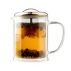 casaWare Double Wall Borosilicate Glass Tea pot with Strainer Lid