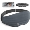 MOUNTRAX Heated Eye Mask, 3D Total Blackout Design for Sleep, Smart IC for Safe Eye Warming, Heating Pad for Dry Eyes, Improve Sleep Quality, Relieve Fatigue Puffiness Migraines (Grey)
