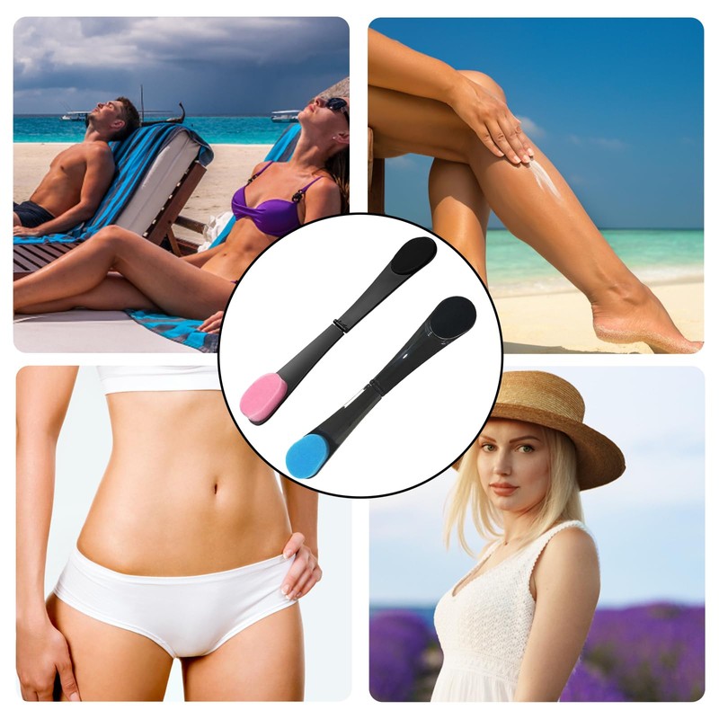 2pcs Lotion Applicator for Back,Self Tanning Back Applicator, Foldable Body